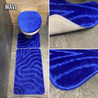 Komplet 3-częściowy dywanik łazienkowy podgumowany miękki antypoślizgowy mata podłogowa 50x80 cm polipropylen