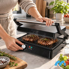 Grill elektryczny opiekacz toster do kanapek panini rozkładany mocny 2200W nominalna czarny