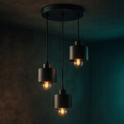 Lampa sufitowa wisząca żyrandol LED 3x E27 Oprawa Czarna oświetlenie do salonu, jadalni i kuchni, 3 źródła światła