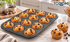 Forma do muffinek babeczek 12 SZT gniazd blacha non-stick do pieczenia metalowa foremka na cupcakes, mini wypieki