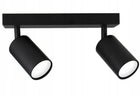 Lampa sufitowa kinkiet spot oprawa halogenowa natynkowa 2x GU10 czarna okrągła do salonu, kuchni i przedpokoju