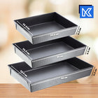 Blacha forma do pieczenia ciasta blaszka prostokątna XXL zestaw blach 3szt metalowe naczynia do wypieków 40x25,5x6,5 cm
