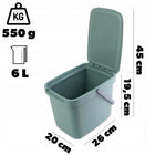 Kosz na śmieci pojemnik do segregacji odpadów 6l z pokrywą mały odpady BIO kuchenny plastikowy 20 x 26 x 19,5 cm