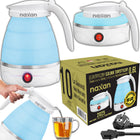 Czajnik Turystyczny Elektryczny 0,6l 600W Składany Podróżny Przenośny Naxan 0.6 l 600 w niebieski metal, tworzywo
