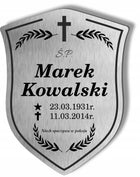 Tabliczka nagrobna nagrobkowa aluminiowa dibond UV metal 26x20 cm tablica cmentarna do oznaczenia grobu