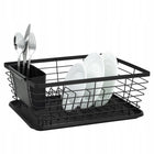 Suszarka ociekacz do naczyń 36,3x30,2x14,5 cm czarny, KH-1355 Kinghoff metalowa jednopoziomowa kratka kuchenna na