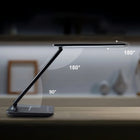 LAMPKA LED BIURKOWA REGULOWANA SZKOLNA BIURKO WYŚWIETLACZ LCD BUDZIK USB do nauki i czytania, ściemniana, czarna
