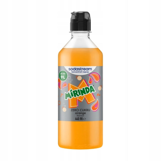 Syrop koncentrat do wody SodaStream Mirinda Orange Zero Bez Cukru 440ml dodatek do saturatora, baza do napoju gazowanego o smaku pomarańczy
