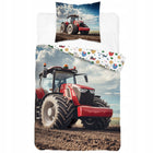 Pościel młodzieżowa 160X200 CM komplet pościeli traktor wieś farma pole bawełniana poszwa i poszewka 70x80, 2 części
