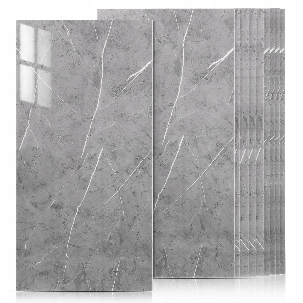 10X samoprzylepne panel szary marmur PCV ścienne panele laminat 30CMX60CM okładzina dekoracyjna tapicerowana efekt 3D