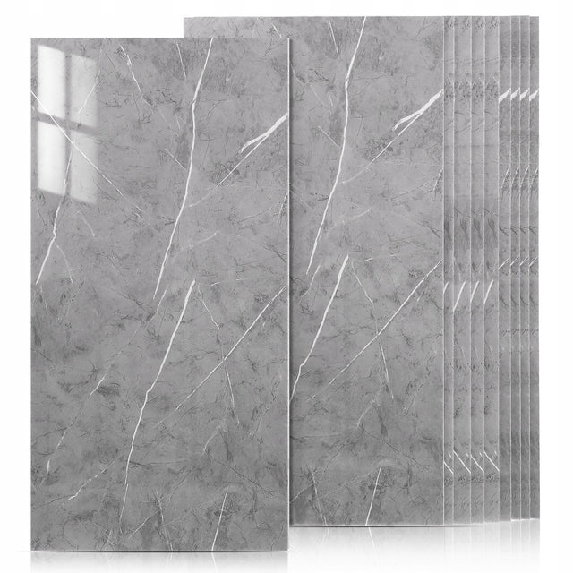 10X samoprzylepne panel szary marmur PCV ścienne panele laminat 30CMX60CM okładzina dekoracyjna tapicerowana efekt 3D
