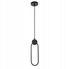 Lampa sufitowa jednopunktowa wisząca czarna LED metalowa ring loft ledowa oprawa do salonu jadalni kuchni, zintegrowane