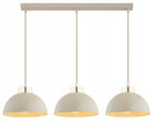 Lampa Wisząca Zwis Plafon Żyrandol Półkula Ecru Beżowa Kaszmir Moon Led metalowa 3-punktowa do salonu i jadalni, gwint