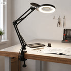 Lampka LED Kosmetyczna Lupa Szkło Powiększające na Biurko do paznokci do manicure, gabinetu kosmetycznego, czarna, E27