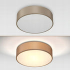 Lampa sufitowa taupe plafon tkanina 38cm oprawa do salonu i sypialni, beżowa metalowa, 1 punkt światła, gwint E27