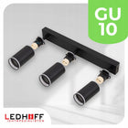 Oprawa Halogenowa Lampa Sufitowa 3x GU10 Tuba CZARNA LED Kinkiet Szyna XL reflektor potrójny do salonu i kuchni, moc