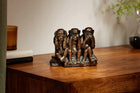 Trzy mądre małpy figurka rzeźba dekoracja darwin figurka ozdoba do domu N82 statuetka z żywicy, beżowa, 12,7 cm, symbol