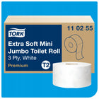 Tork 110255 Papier Toaletowy Mini Jumbo T2 3W 120m 12 Rolek Premium do łazienki, biały, bezzapachowy, z recyklingu
