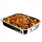 Blacha z rusztem brytfanna do pieczenia kurczaka RYB forma stal kratką 40cm roaster, naczynie metalowe na mięso i