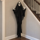 Kościotrup wiszący 116 × 60 cm czarny duch dekoracja Halloween szkielet na imprezę tematyczną, nawiedzonego domu