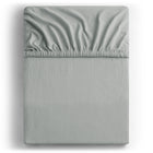 RESTILO Prześcieradło jersey z gumką 100% bawełniane czesane 140x200 szare na materac do 28 cm, certyfikat OEKO-TEX