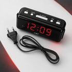 Budzik elektroniczny zegar sieciowy duży wyświetlacz LCD alarm 24H czarny cyfrowy do sypialni biura domu z cyframi