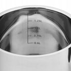 Garnek do gotowania mleka 1,5 L rondel stalowy z dziubkiem indukcja GAZ mlecznik kuchenny, do podgrzewania napojów