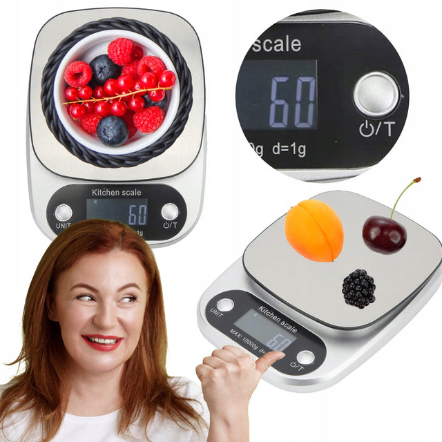 Waga kuchenna precyzyjna 5000g/0,1g wyświetlacz LCD jubilerska do odmierzania składników, tara, automatyczne wyłączanie, pomiar w funtach