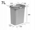 Kosz sortownik na śmieci do szuflady szafki 7l pojemnik na odpady plastikowy szary do kuchni, wysokość 30 cm