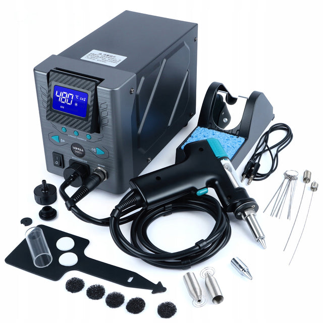 Stacja rozlutownicza yihua 948D-I 110W LCD 3 CH auto sleep PID serwisowa HQ do elektroniki, naprawy płytek i usuwania cyny, 480°C