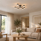 Lampa Sufitowa Wisząca Żyrandol Spot Halogenowa Czarna 6x GX53 oprawa metalowa do salonu kuchni jadalni 15 W