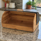 Chlebak jednoczęściowy na chleb pieczywo beżowy, brązowy, czarny bambus pojemnik kuchenny owalny 39 x 28 cm