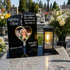 Znicz solarny ze Zdjęciem LED personalizowany dla Mamy Taty Babci dziadka lampion nagrobny na cmentarz, pamiątka