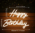 Neon LED happy birthday na urodziny napis duży podwójny na baterie USB dekoracja świetlna imprezowa, ozdoba