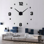 Zegar ścienny 3D nowoczesny przyklejany na ścianę czarny XXL 130 CM DIY czasomierz analogowy, cyfry arabskie, zasilanie