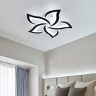 Lampa sufitowa czarna żyrandol LED biały 6500K nowoczesna do salonu 60W plafon zintegrowane źródło światła zimna barwa