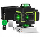 Poziomica laserowa 16 linii laser krzyżowy + statyw 150 CM +2AKU zestaw XXL zielony niwelator 360° do prac remontowych