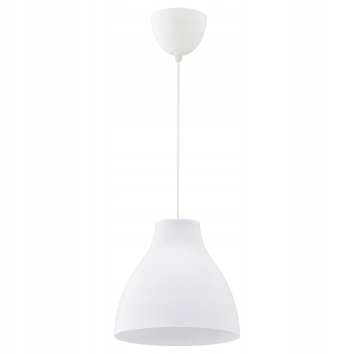 LAMPA WISZĄCA IKEA MELODI Sufitowa 28cm DO SALONU DO POKOJU SYPIALNI BIAŁA oprawa E27, klosz z tworzywa, pojedyncze