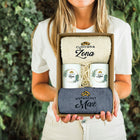 PREZENT NA ŚLUB WESELE ZESTAW RĘCZNIKÓW HAFT KUBKI PAMIATKA DLA PARY MŁODEJ szary