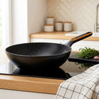 Wok GRANITOWY duża patelnia głęboka do smażenia duszenia 32 cm VILDE powłoka non-stick, indukcja, zmywarka