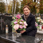 Strok Kwiaty na Cmentarz grób Kompozycja kwiatowa Rękodzieło peonie Piwonie dekoracja nagrobna, ozdoba na pomnik