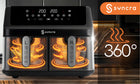 Frytkownica beztłuszczowa dwukomorowa AIR fryer 10l frytownica podwójna LCD czarny