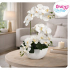 Storczyk Biały Sztuczny Silikonowy Trzy Pędy Jakość Premium 64 cm 003 orchidea doniczkowa, dekoracja wnętrza, roślina