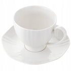 KOMPLET KAWOWY ZESTAW FILIŻANKI FLORINA ZE SPODKIEM GAMMA 330ML 12el 6sos porcelanowe kubki do herbaty, białe, gładkie