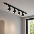 Zestaw Szynoprzewód Szyna 2m + 4x Lampa GU10 LED Oświetlenie szynowe czarny system sufitowy reflektory do salonu kuchni