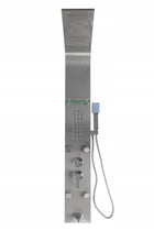 Srebrny mat panel prysznicowy deszczownica indes kolumna natryskowa z hydromasażem stal nierdzewna 20x143 cm