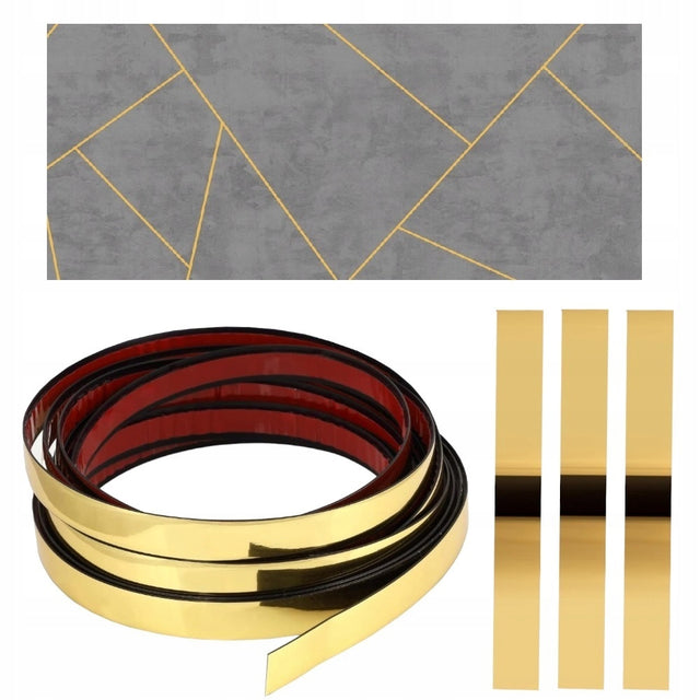 Listwa dekoracyjna ozdobna złota PVC 21mm gold 10 metrów samoprzylepna taśma wykończeniowa do ścian, mebli i wnętrz