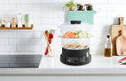 Parowar tefal VC139810 kompaktowy miska do ryżu parownica elektryczna, zdrowe gotowanie warzyw i ryb, 2 pojemniki, 6 l