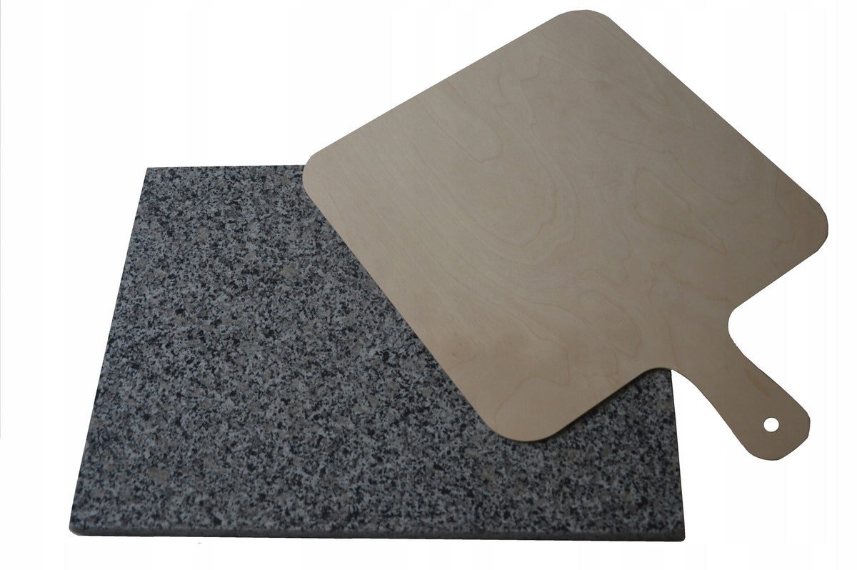 Kamień do Pizzy Grilla 30x30 Granitowy + łopatka płyta wypiekowa, akcesorium kuchenne do pieczenia