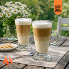 SZKLANKI DO LATTE CAPPUCCINO WYSOKIE 6 szt kawa mleczna, szkło bezbarwne, 260 ml, można myć w zmywarce
